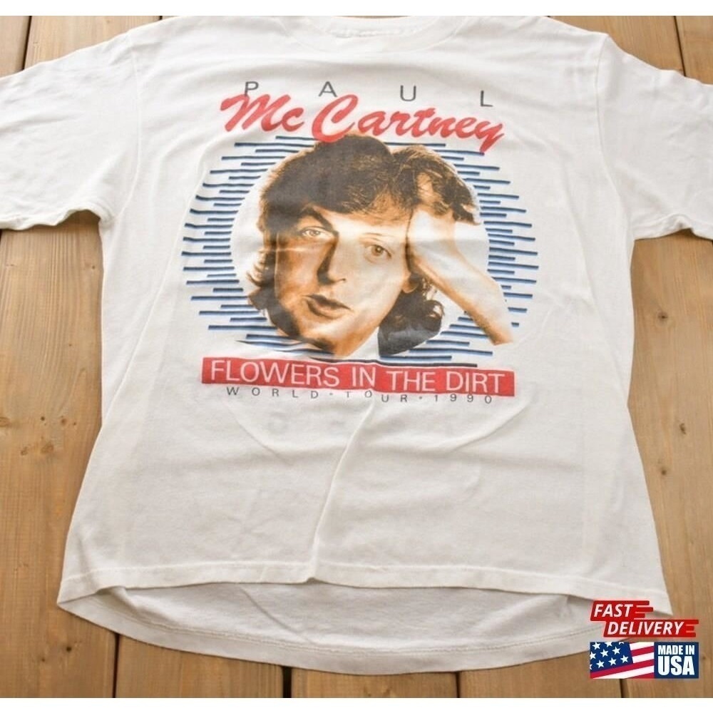 Vintage 1990 Paul Mccartney Flowers In The Dirt Tour Band Tshirt